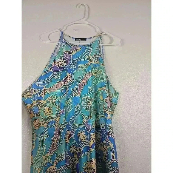 Noracora Halter Neck Paisley Print Sleeveless Maxi Day Dress Womens Size Large - Picture 2 of 6